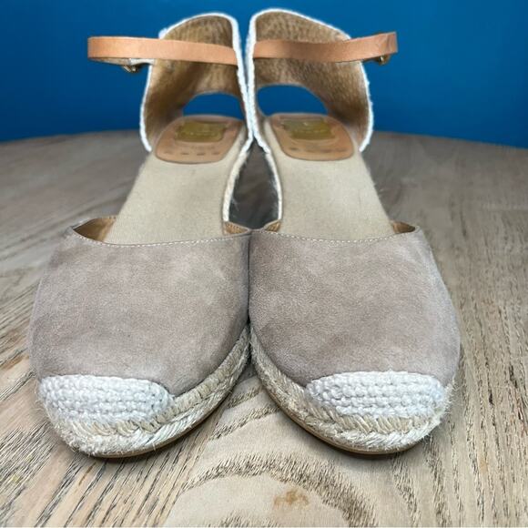Kanna Anthropologie Suede Wedge Heel Espadrille Taupe Sandal Women’s Size 9 - Picture 5 of 10